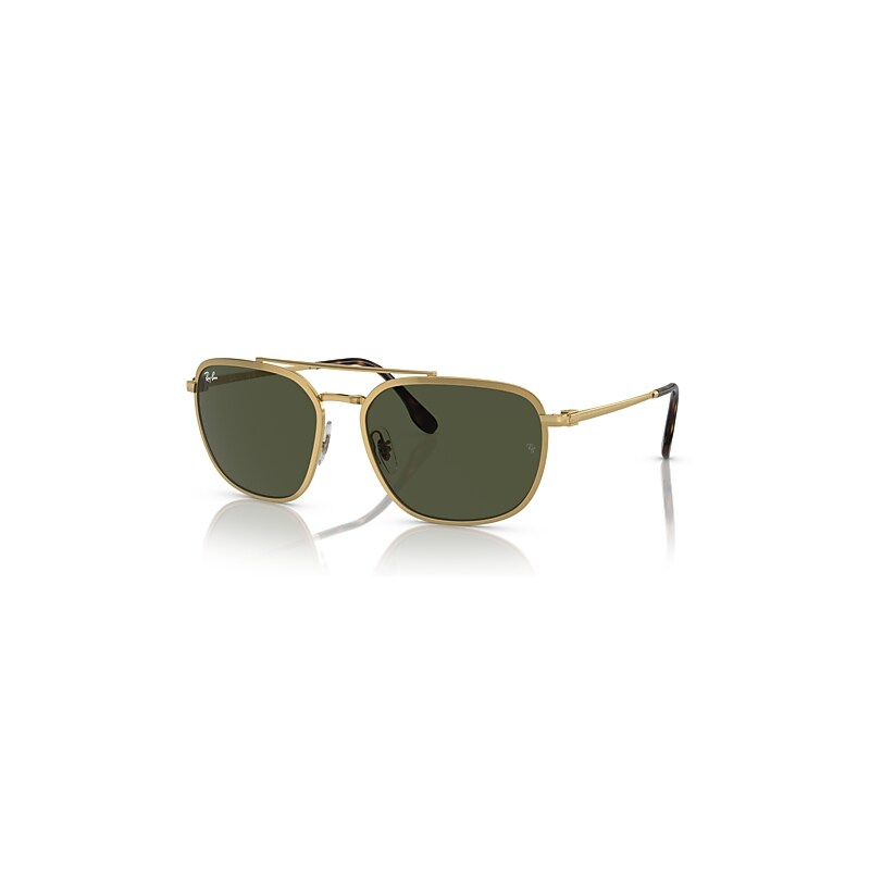 Ray-Ban Sunglasses Man Rb3708 - Arista Gold Frame Green Lenses 59-18