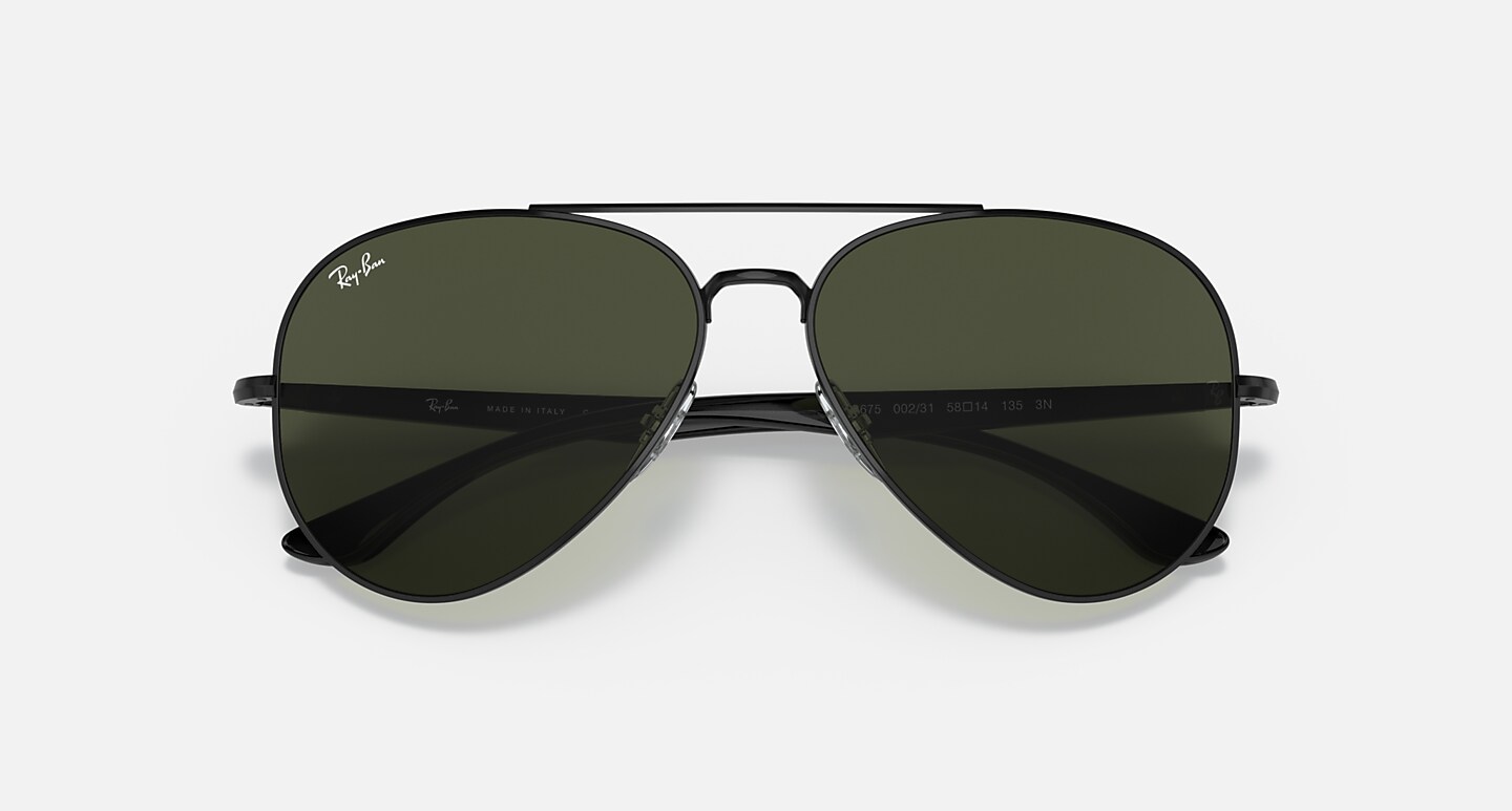 Ray-Ban Sunglasses Unisex Rb3675 - Black Frame Green Lenses 58-14