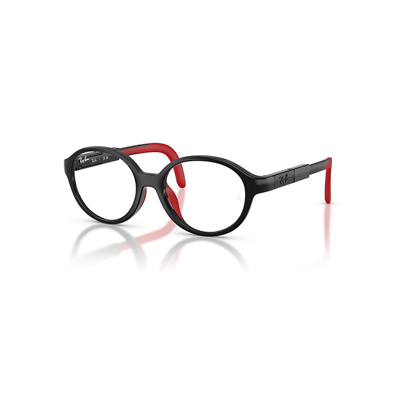 Ray-Ban Eyeglasses Kids  Optics Kids Bio-Based - Black & Red Frame Clear Lenses Polarized 43-15, RBA1981