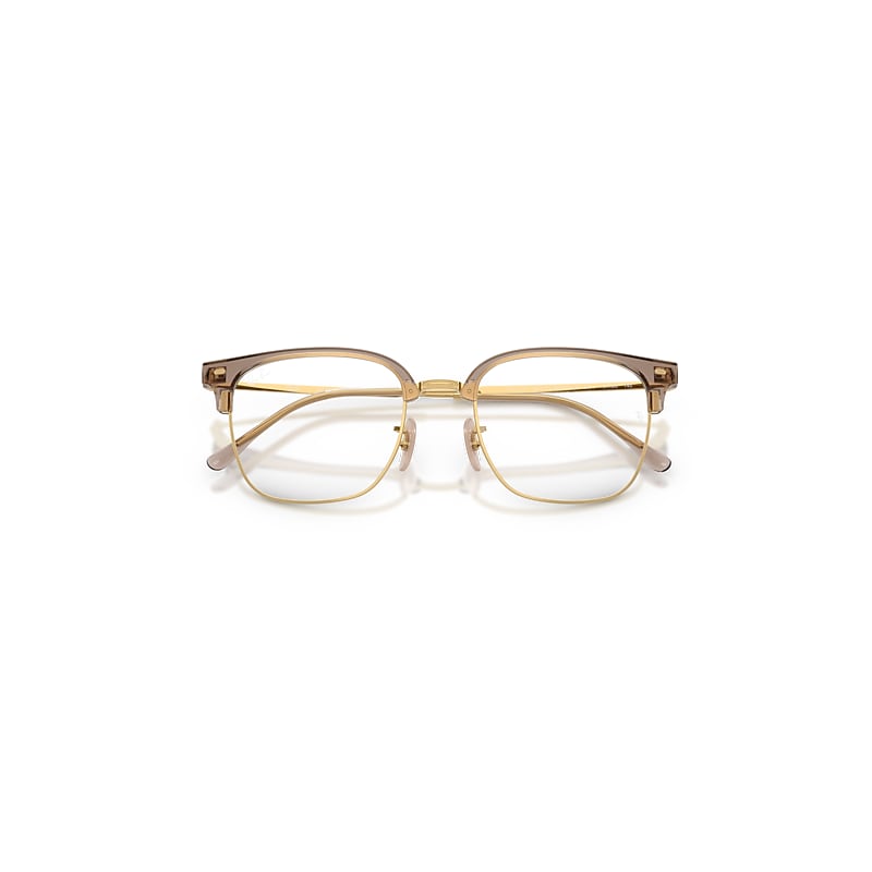 Ray Ban New Clubmaster Optics Eyeglasses Gold Frame Clear Lenses Polarized 51-20 In Gold
