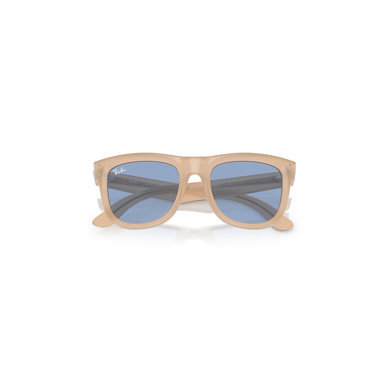 Ray-Ban Wayfarer Reverse Sunglasses Opal Beige & Honey Frame Blue Lenses 53-20