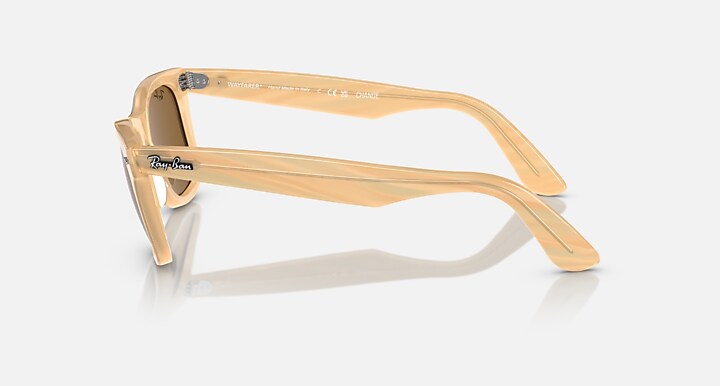 Ray-Ban 0RB2140F ORIGINAL WAYFARER CHANGE 抛光 棕色条纹照片 SUN_Lateral