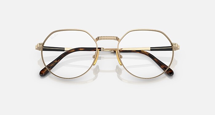 メガネ Ray-Ban Titanium Glasses Frame RB8265V 1220 Vintage Gold JACK II TITANIUM OPTICS Eyeglasses with Arista Gold Frame