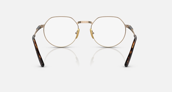 Ray-Ban Eyeglasses Unisex Jack II Titanium Optics Prescription - Arista Gold Frame Clear Lenses 53-20 Polarized
