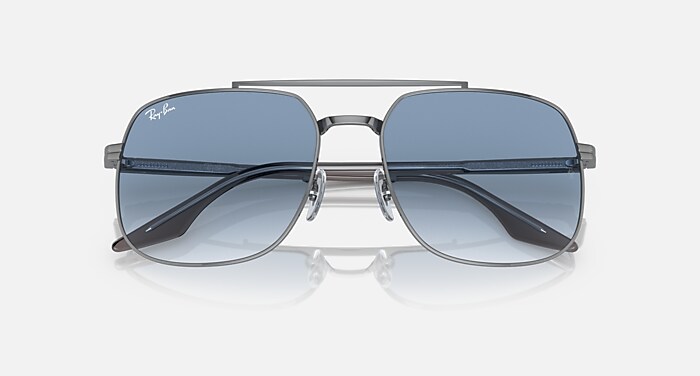 Ray-Ban RB-3699 Gradient Blue Polished Gunmetal Square Sunglasses with Case NWOT RAY BAN RB3683 9000/3F 56[]15 BLUE GRADIENT CRYSTAL SQUARE  main image 3