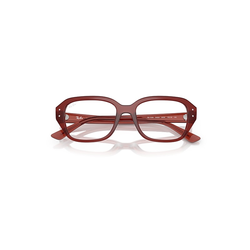 Ray Ban Shea Optics Bio-based Eyeglasses Rusty Brown Frame Clear Lenses Polarized 53-18 In Rusty Brown