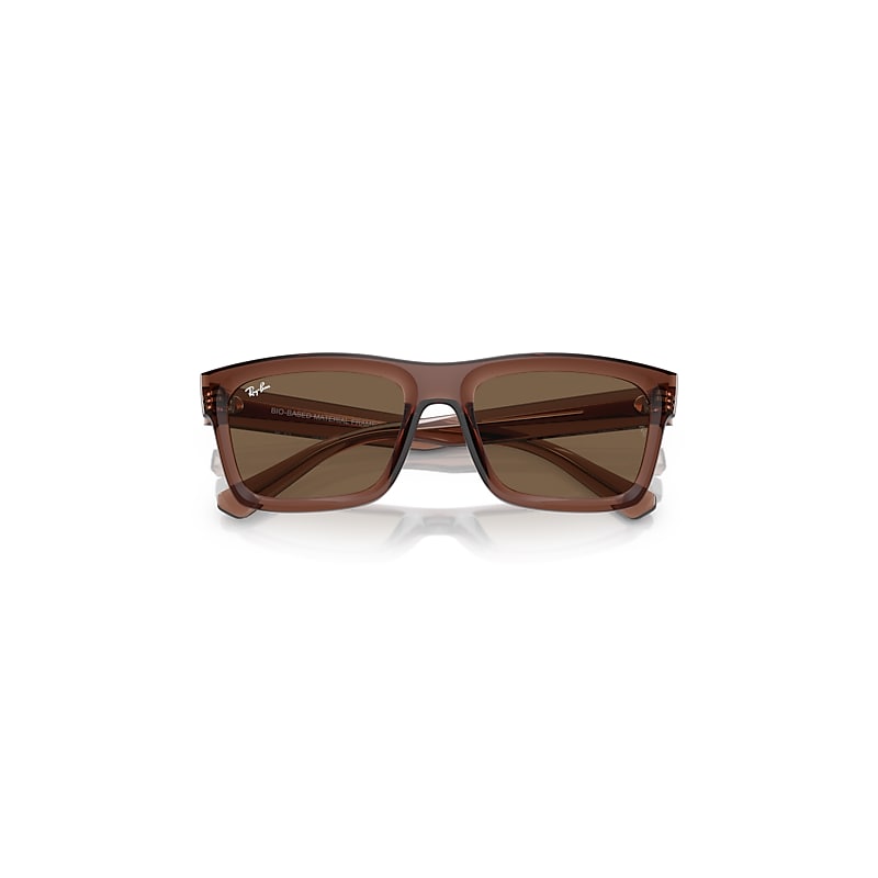 Ray-Ban Warren Bio-based Sunglasses Transparent Brown Frame Brown Lenses 57-20