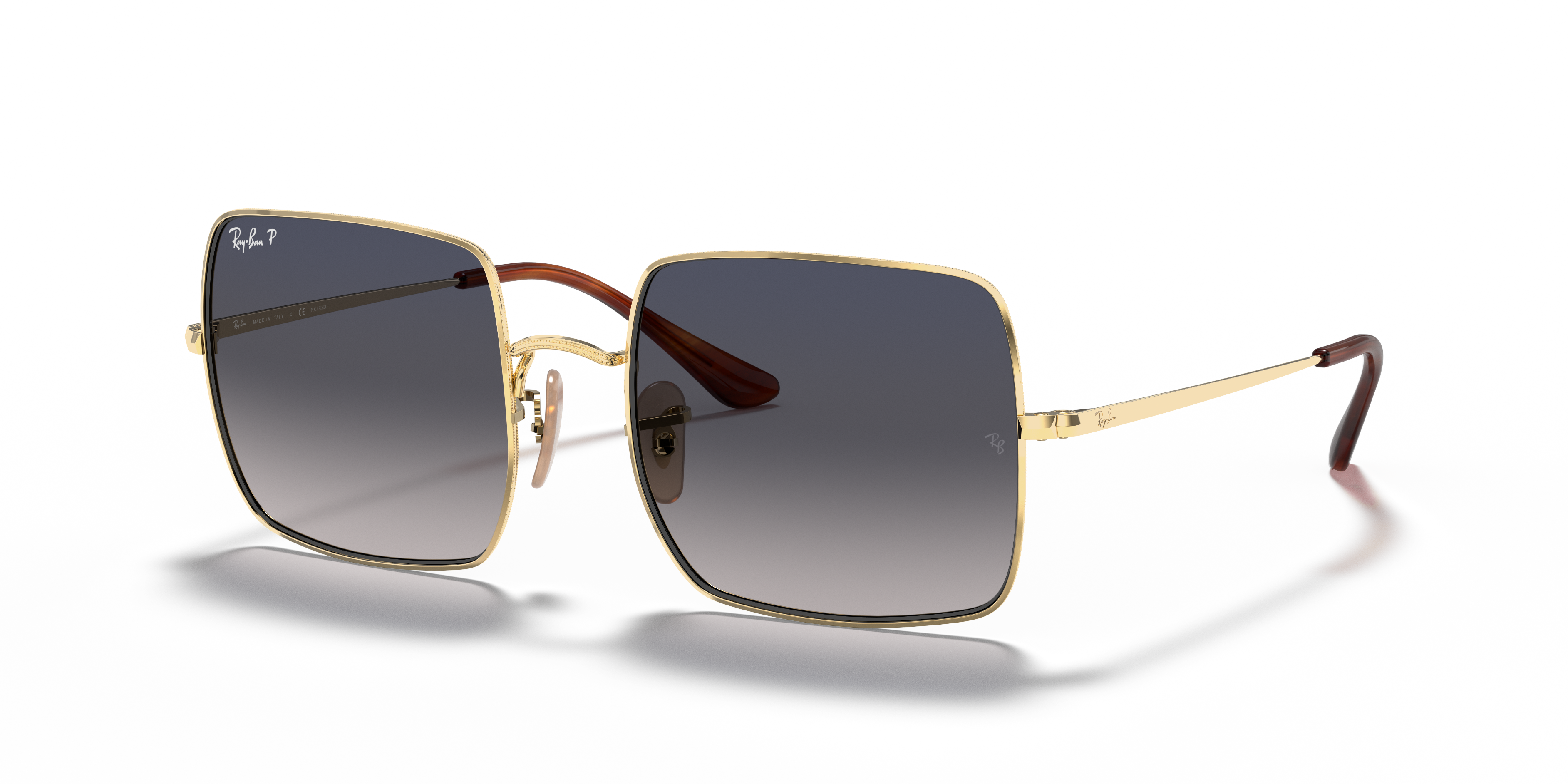 SQUARE 1971 CLASSIC Polished Arista Gold Frame Blue/Grey Lenses 54-19
