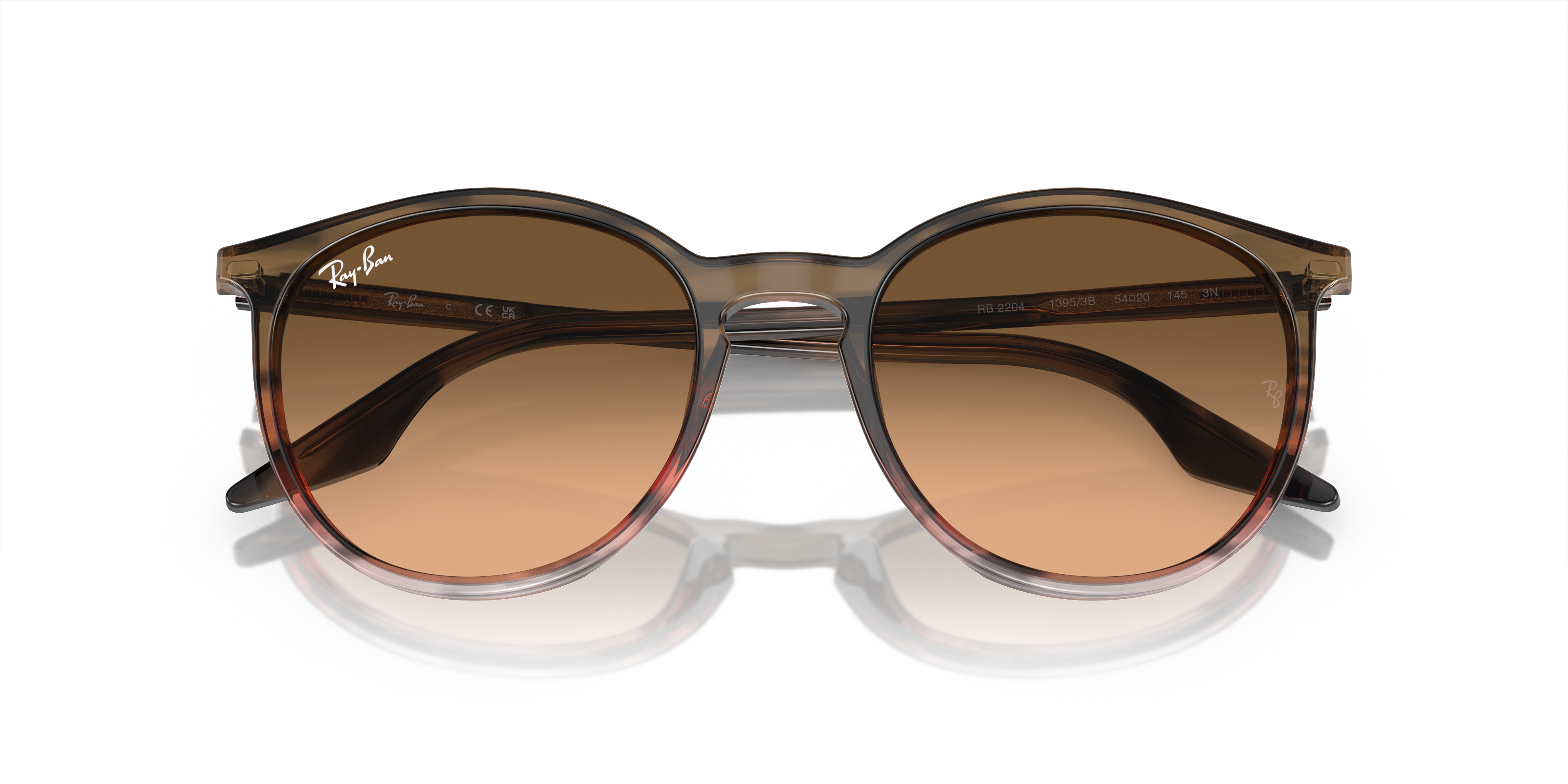 Gafas de Sol RB2204 en Marrón y rojo a rayas y Rosa/Negro