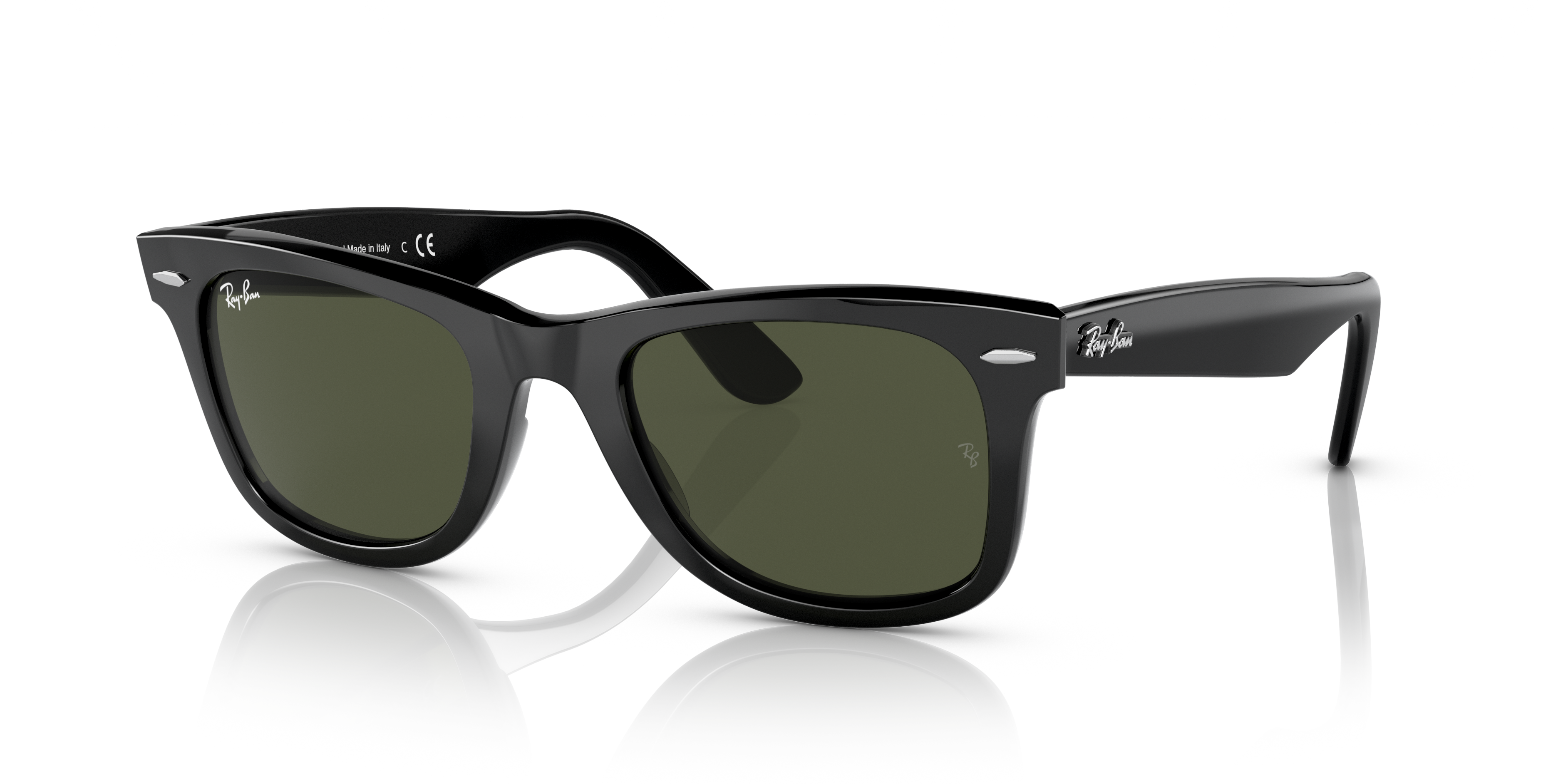 ORIGINAL WAYFARER BIO-BASED Polished Black Frame Green Lenses 52-22