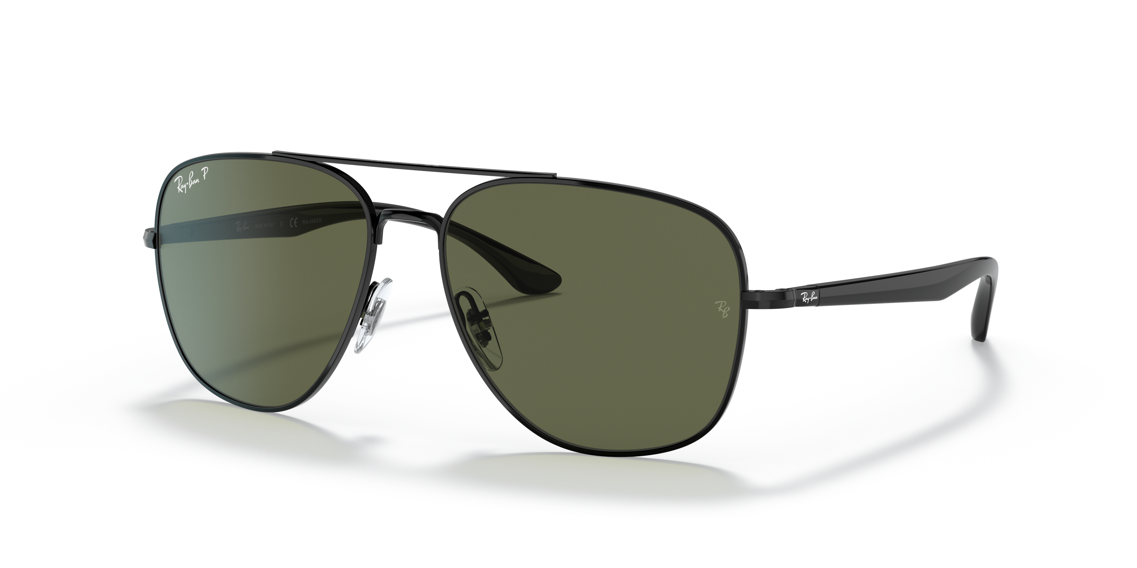 RB3683 Polished Black Frame G-15 Green Lenses 56-15