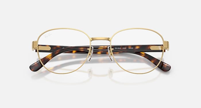 Ray-Ban Eyeglasses Unisex Rb6543 Optics Prescription - Havana Grey Frame Clear Lenses 54-20 Polarized