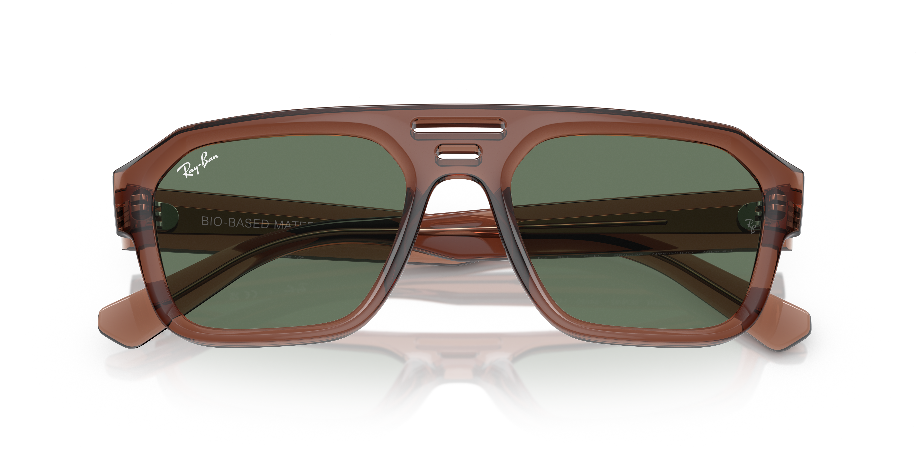 ●ONE BRILLIANT● CorbyOB463Dark Brown Corby-OB463-Dark Brow CORRIGAN BIO-BASED Sunglasses in Transparent Brown and Dark