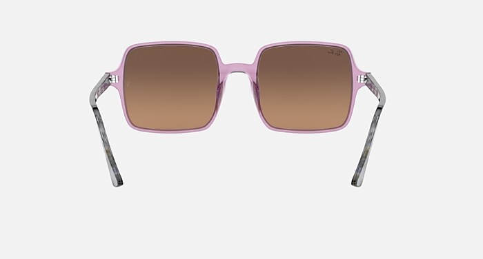 SQUARE II Sunglasses in Transparent Violet and Light Brown