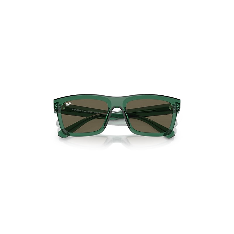 Ray-Ban Warren Bio-based Sunglasses Transparent Green Frame Brown Lenses 54-20