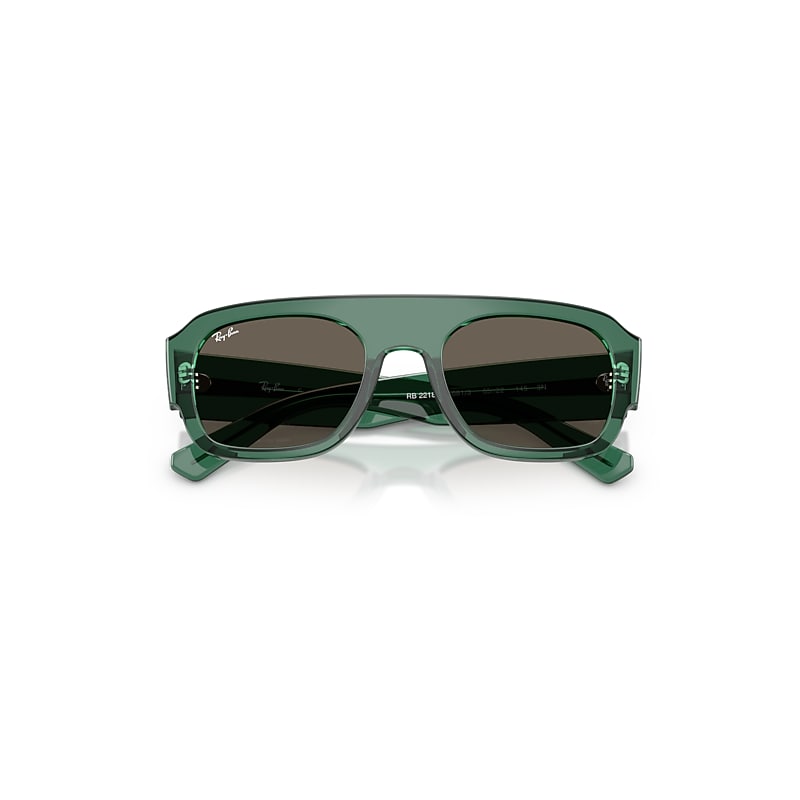 Ray-Ban Rb2218 Sunglasses Transparent Green Frame Brown Lenses 55-22