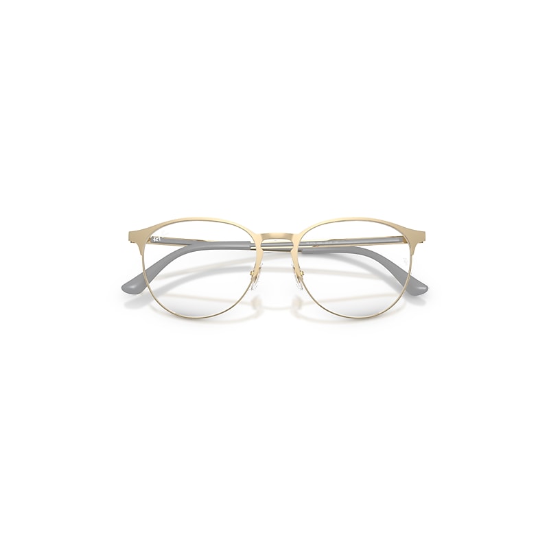 Ray Ban Rb6375 Optics Eyeglasses Pale Gold Frame Clear Lenses Polarized 51-18 In Gold
