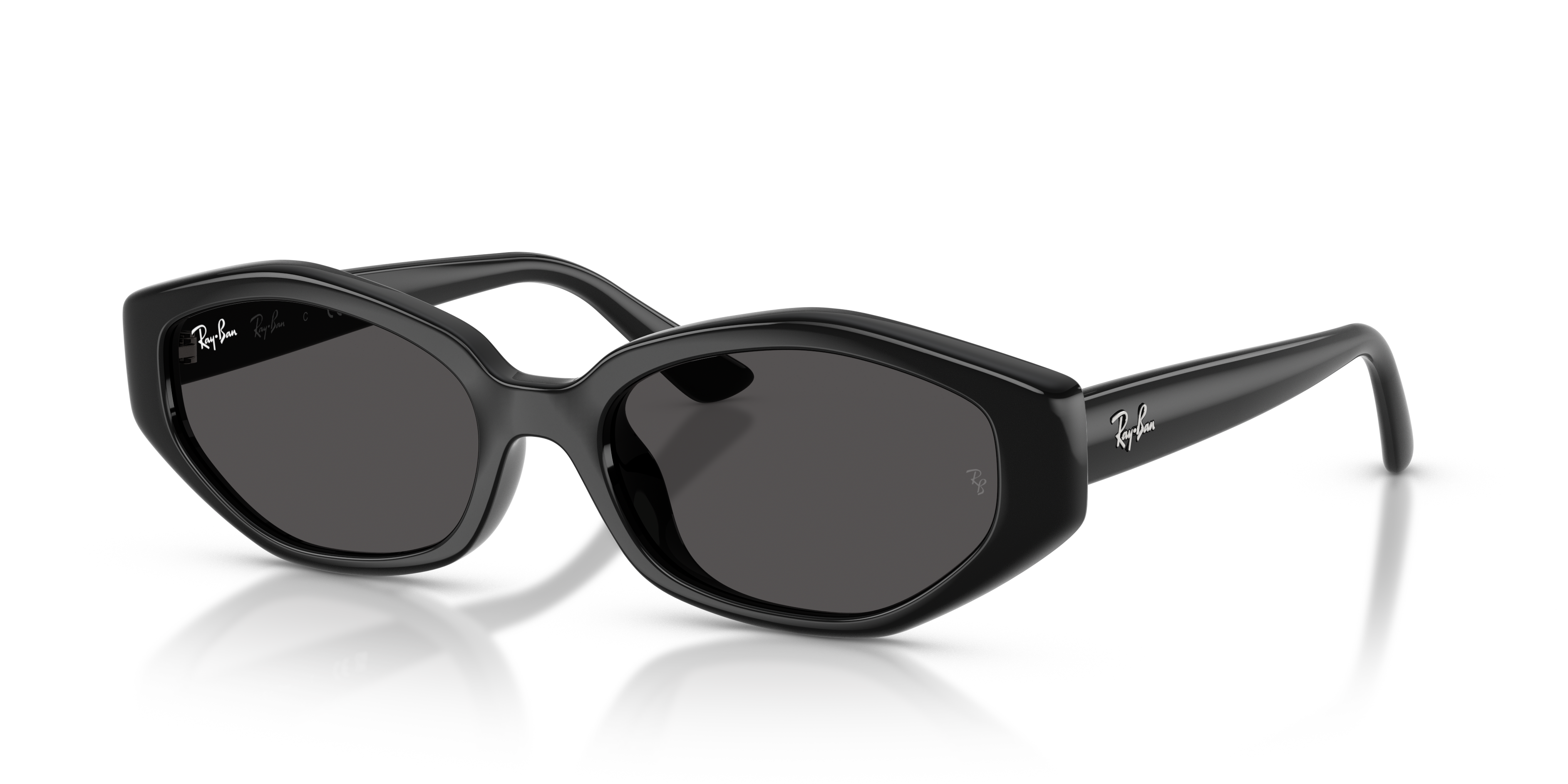 RB4473D Polished Black Frame Dark Grey Lenses 56-18