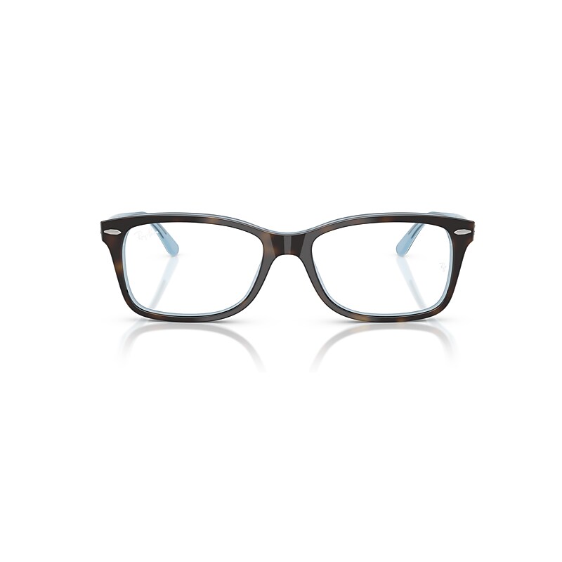 Ray Ban Rb5428 Optics Eyeglasses Havana On Light Blue Frame Clear Lenses Polarized 53-17 In Havana On Light Blue