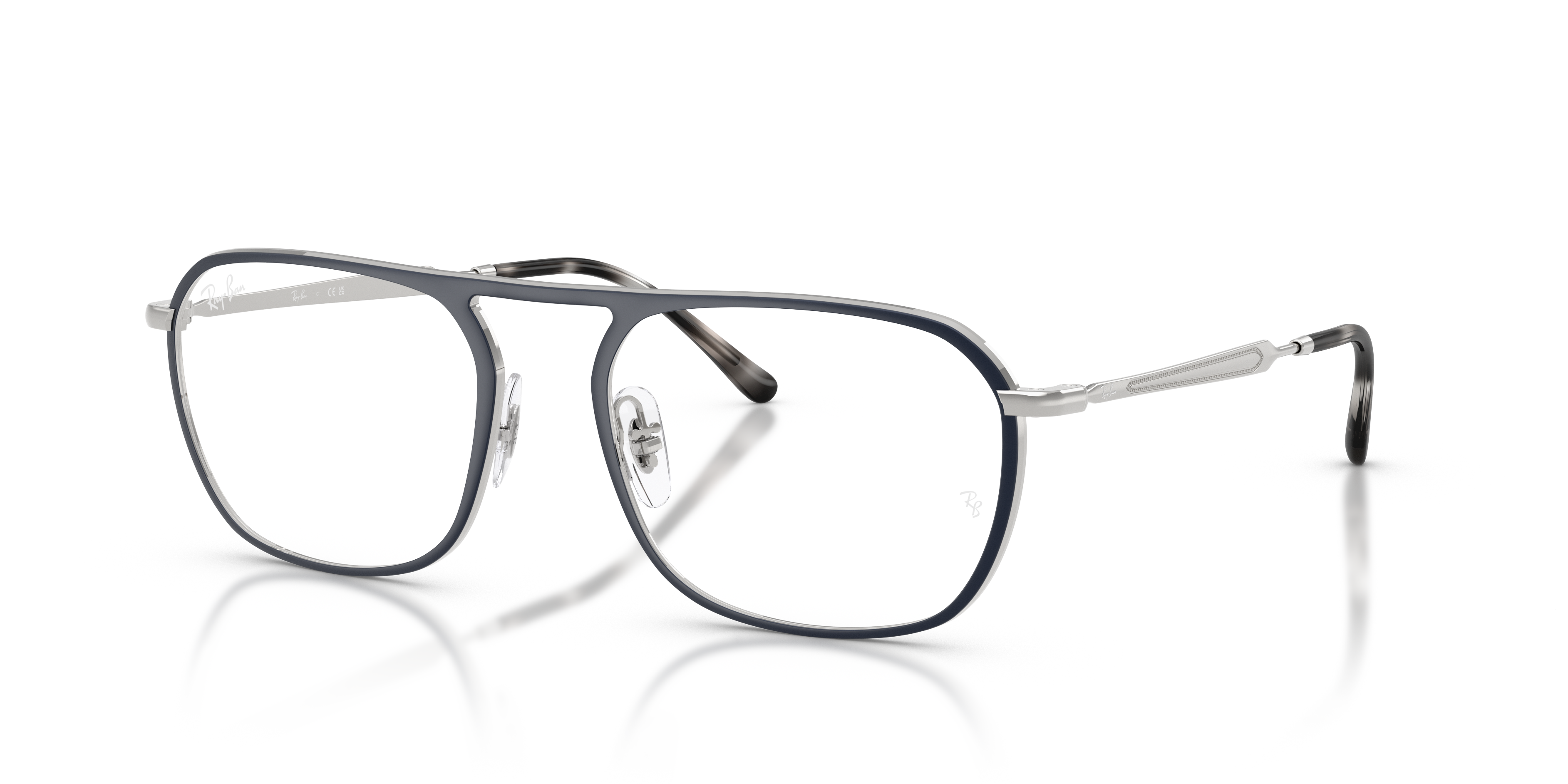 RB6548 OPTICS Matte Blue & Silver Frame Clear Lenses 53-19