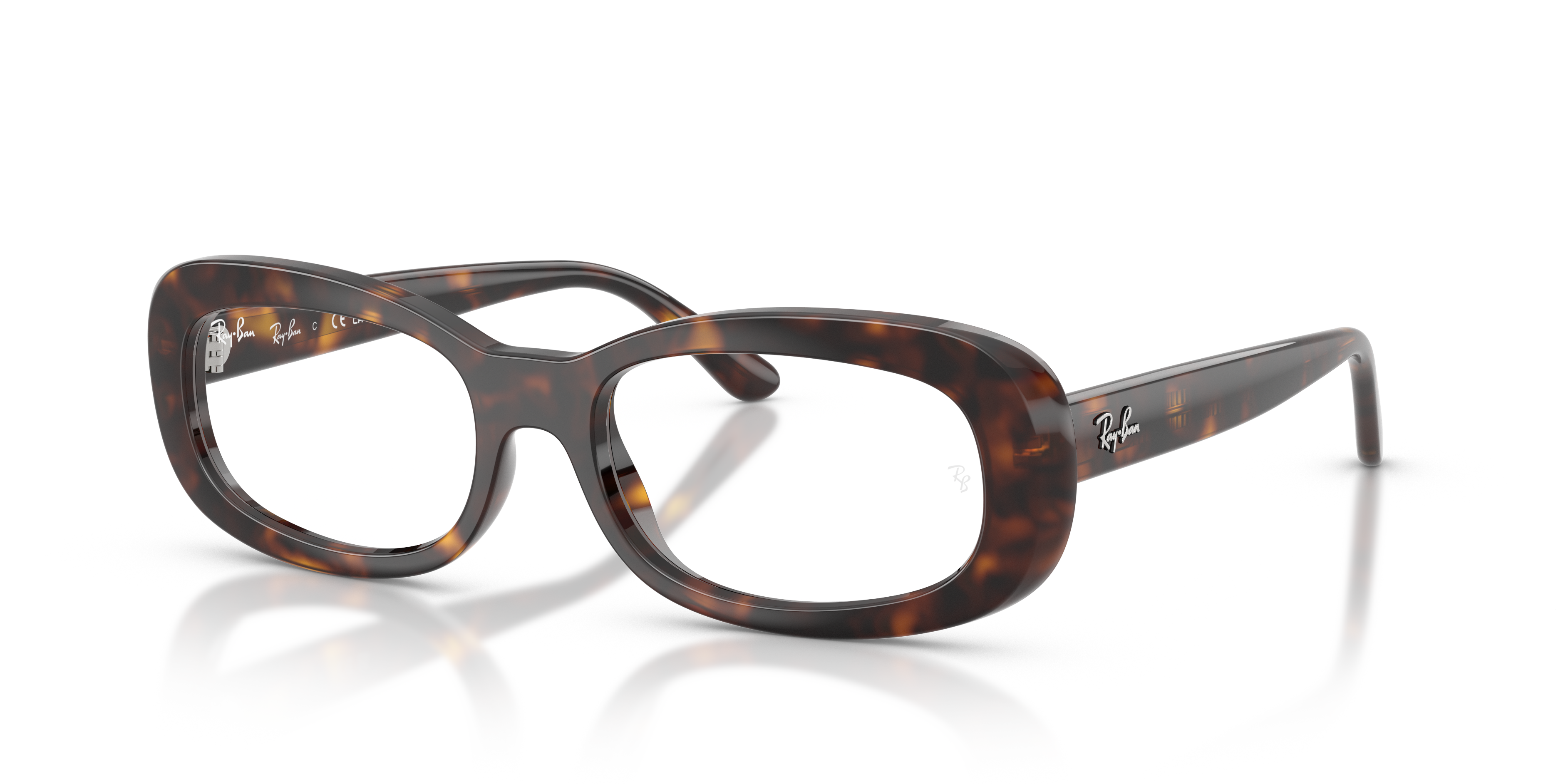 RB2221V OPTICS Polished Havana Frame Clear Lenses 53-18