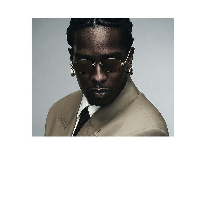 Ray-Ban Sunglasses   By A$Ap Rocky - Arista Gold Frame Brown Lenses 54-20, RB3929