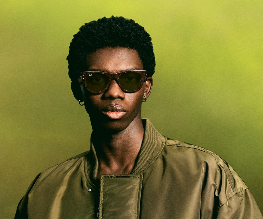 Ray-Ban Sunglasses Unisex Mega Wayfarer Summer Capsule - Havana Frame Green Lenses 51-21