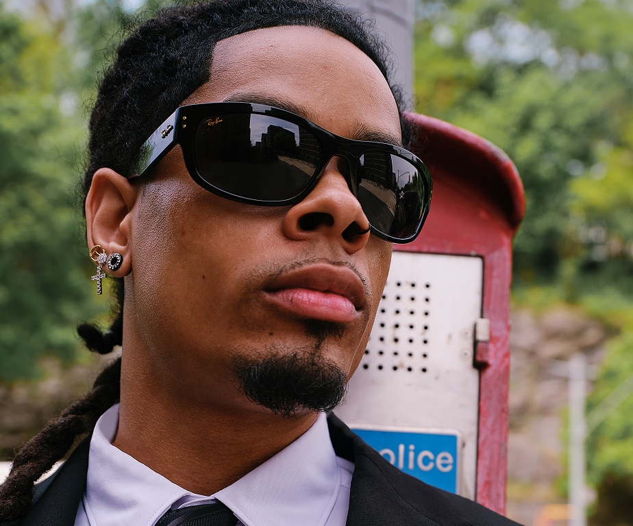 Ray-Ban A$AP Rocky Sunglasses Unisex Mega Balorama Blacked Out Collection - Black Frame Grey Lenses 63-19
