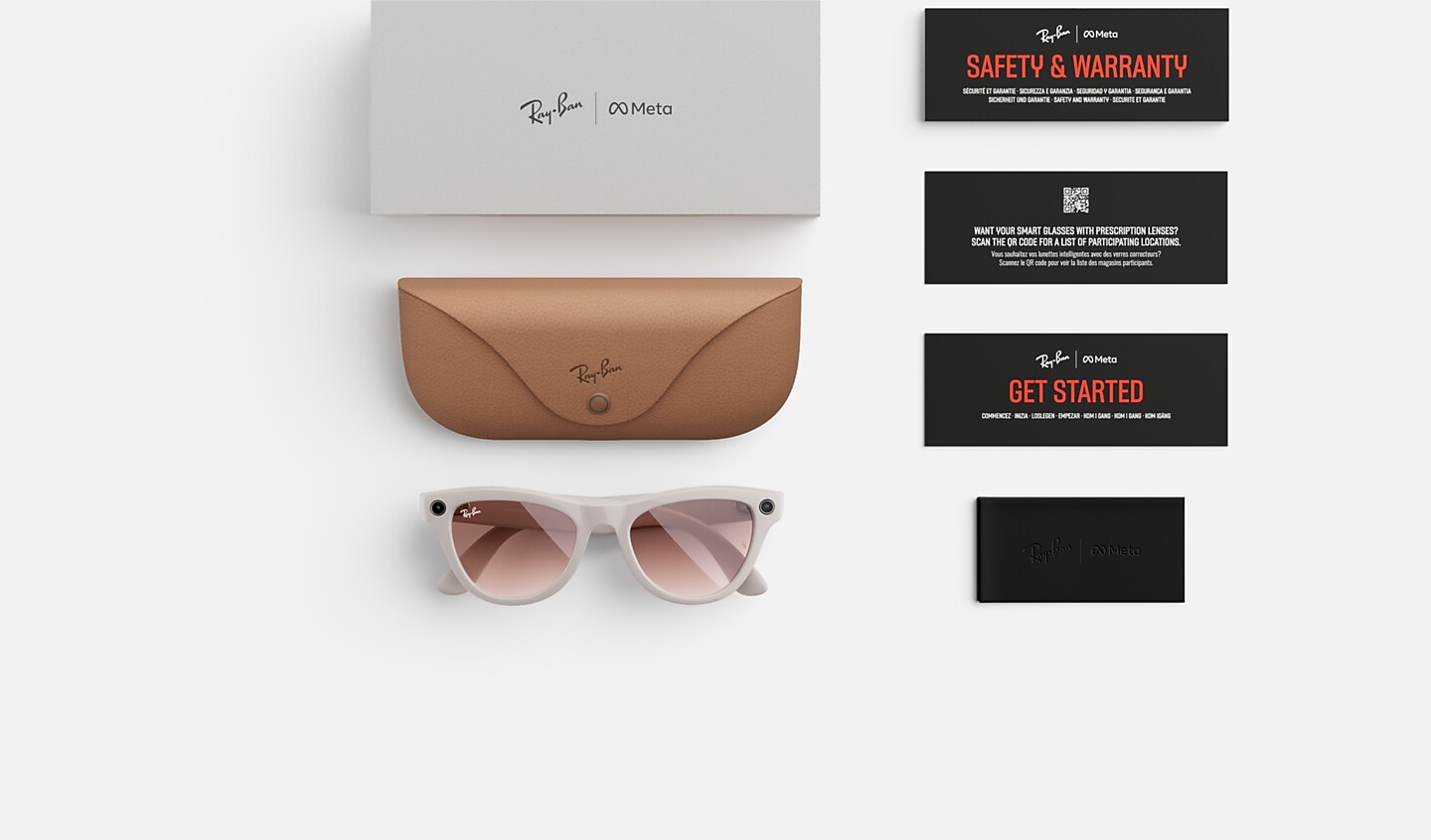Ray-Ban Meta Skyler AI Glasses Chalky Gray Frame Blue Lenses