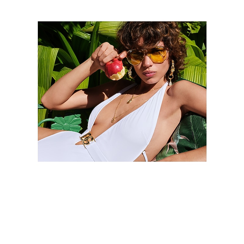 Ray-Ban Sunglasses  The Shooter By Dolce&Gabbana - Arista Gold Frame Yellow Lenses 58-09, RB3138M