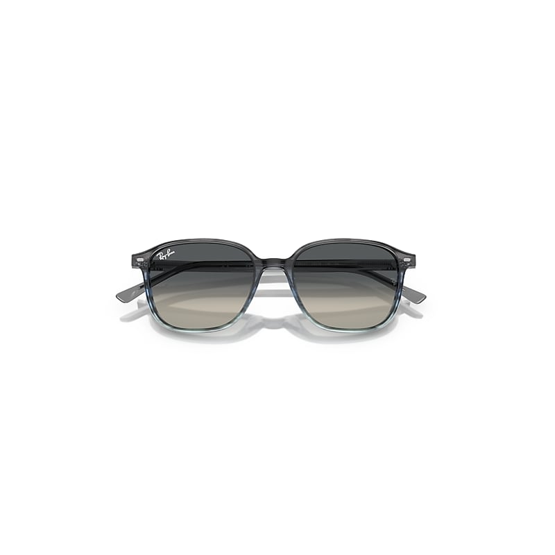 Ray-Ban Leonard Sunglasses Striped Grey & Blue Frame Grey Lenses 55-18