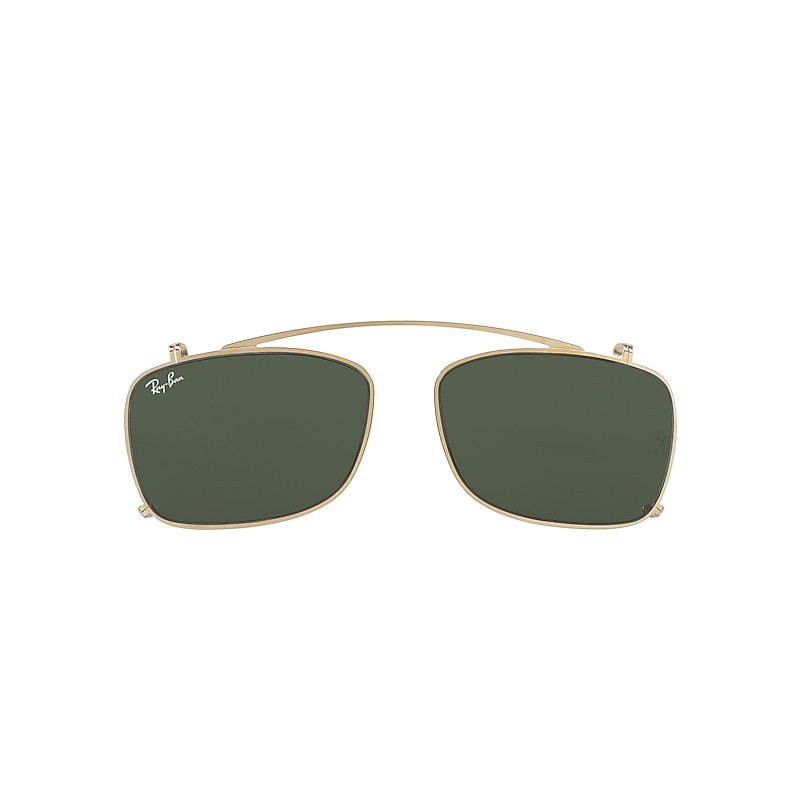 Ray-Ban Clipon Unisex Rb5228 Clip-on - Arista Gold Frame Green Lenses 53-17