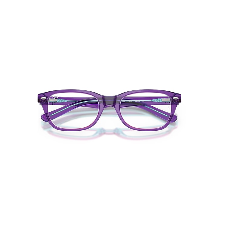 Ray-Ban Rb1555 Optics Kids Optical Transparent Violet & Light Blue Frame Clear Lenses Polarized 46-16