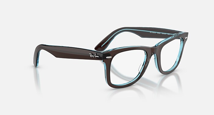 WAYFARER EASE OPTICS Eyeglasses with Brown On Transparent Blue and