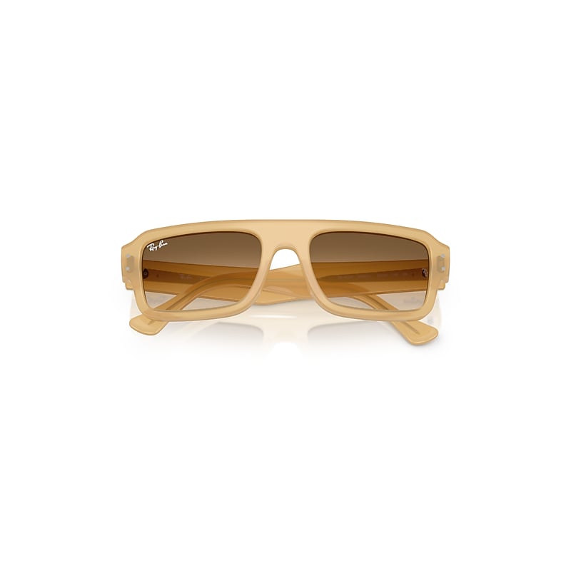 Ray-Ban Flacko Bio-based Sunglasses Transparent Beige Frame Brown Lenses 53-20