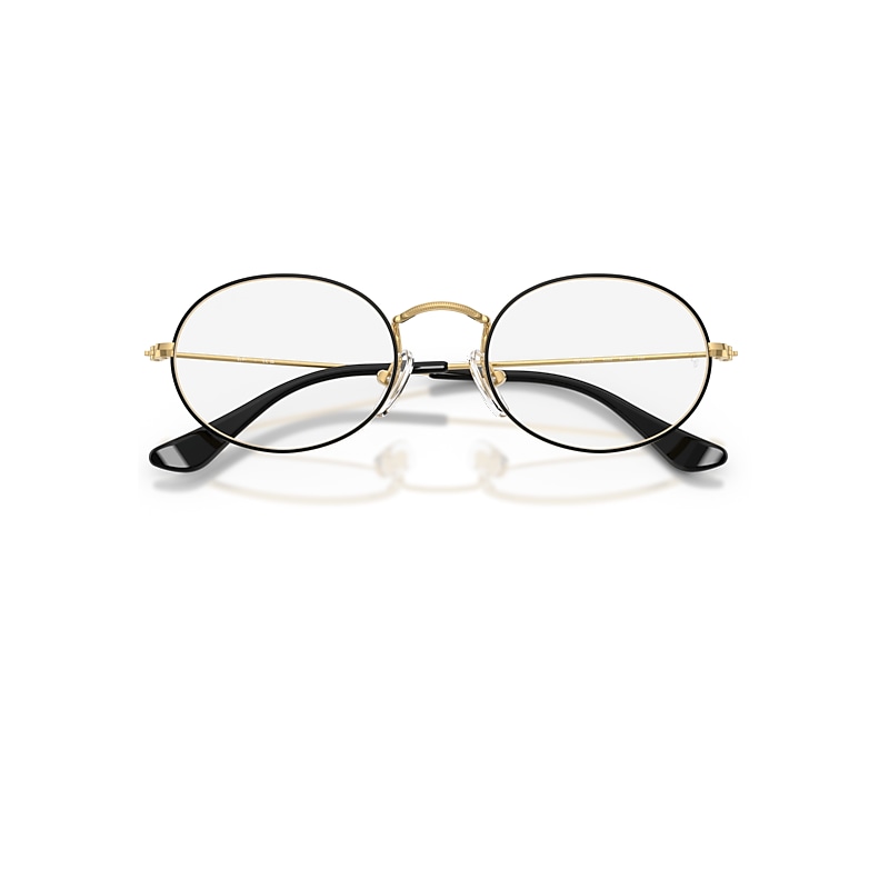 Ray-Ban Oval Optics Kids Optical Gold Frame Clear Lenses Polarized 46-19