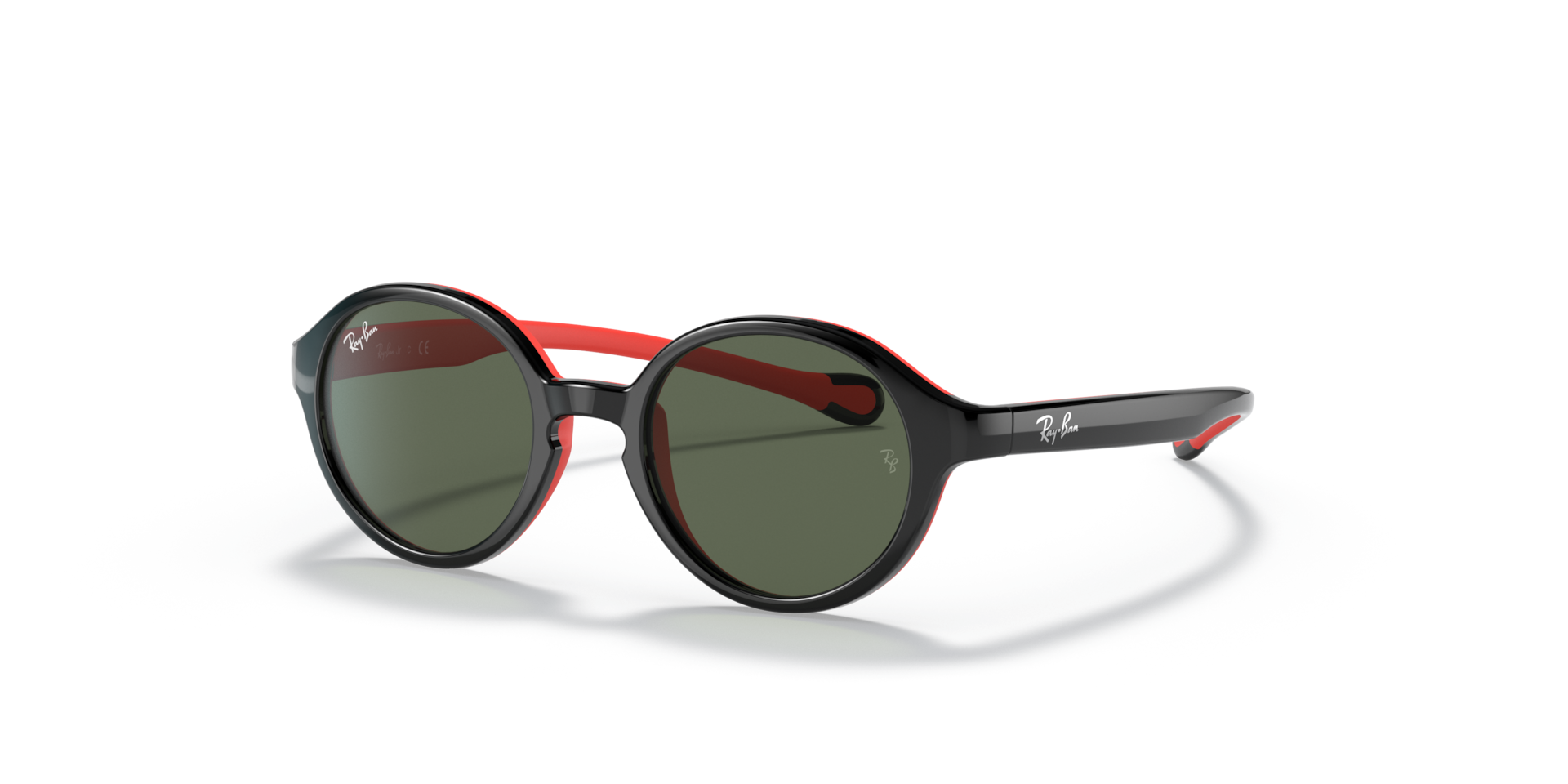 Ray-Ban Rb9075s Kids Lunettes De Soleil - Monture Noir Sur Rouge Verres Vert 37-16 75 €