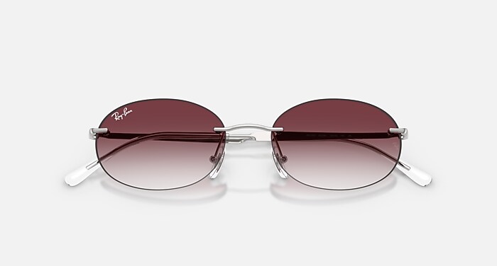 邪神 Ray Banサングラス RB3767 サングラス シルバー と クリア諧調 ダークバイオレット (54-18