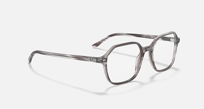 JOHN OPTICS Eyeglasses with Striped Grey and Clear (49-18