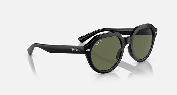 GINA Polarized Sunglasses in Black and Green Polarized (51-21