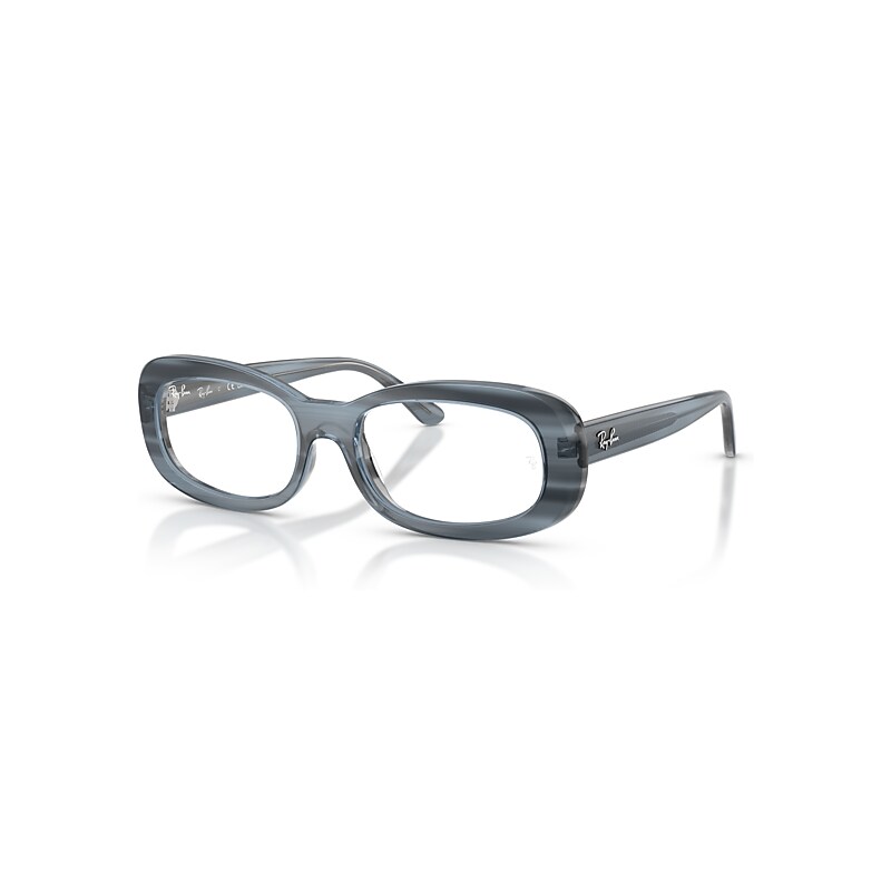 Ray-Ban Eyeglasses Women's  Optics - Striped Blue Frame Clear Lenses Polarized 53-18, RB2221V