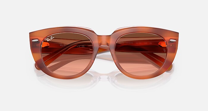 DOREEN Sunglasses in Red Havana On Transparent Multicolor and Pink