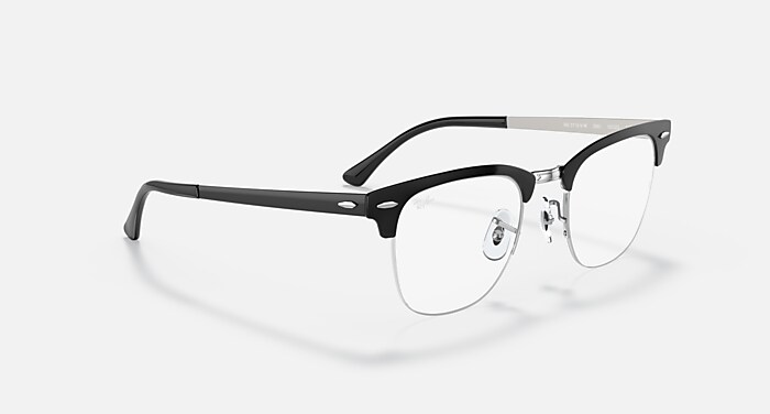 CLUBMASTER METAL OPTICS Eyeglasses with Black On Silver Frame