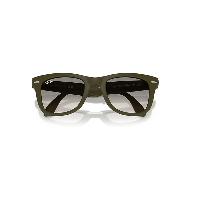Ray-Ban Wayfarer Folding Classic Online Only Limited Sunglasses Matte Military Green Frame Grey Lenses 50-22