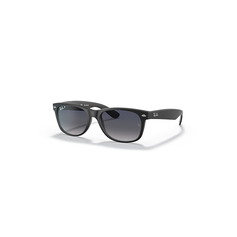 Ray-Ban Sunglasses  New Wayfarer Classic - Black Frame Blue Lenses Polarized 52-18, RB2132