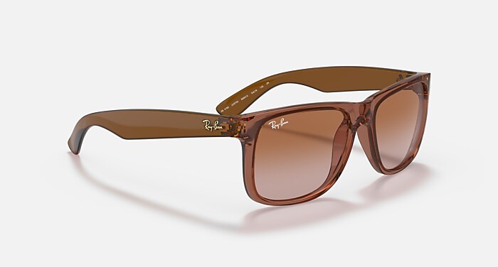 Justin Classic Sunglasses in Transparent Light Brown Frame and