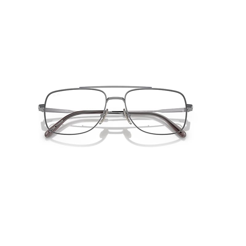 Ray-Ban William Titanium Optics Optical Gunmetal Frame Clear Lenses Polarized 56-17