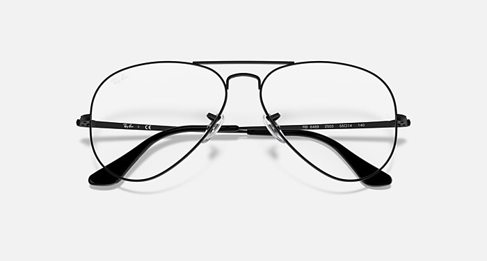 AVIATOR OPTICS メガネ ブラック と クリア (55-14) - RB6489