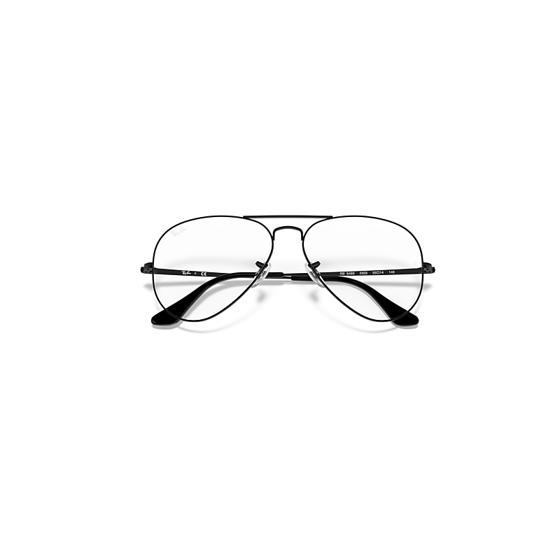 Ray-Ban Aviator Optics Optical Black Frame Clear Lenses 55-14