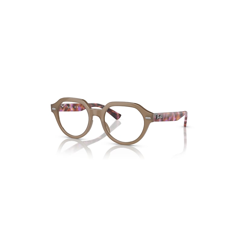 Ray-Ban Eyeglasses  Gina Optics - Red & Purple Havana Frame Clear Lenses Polarized 49-20, RX7214